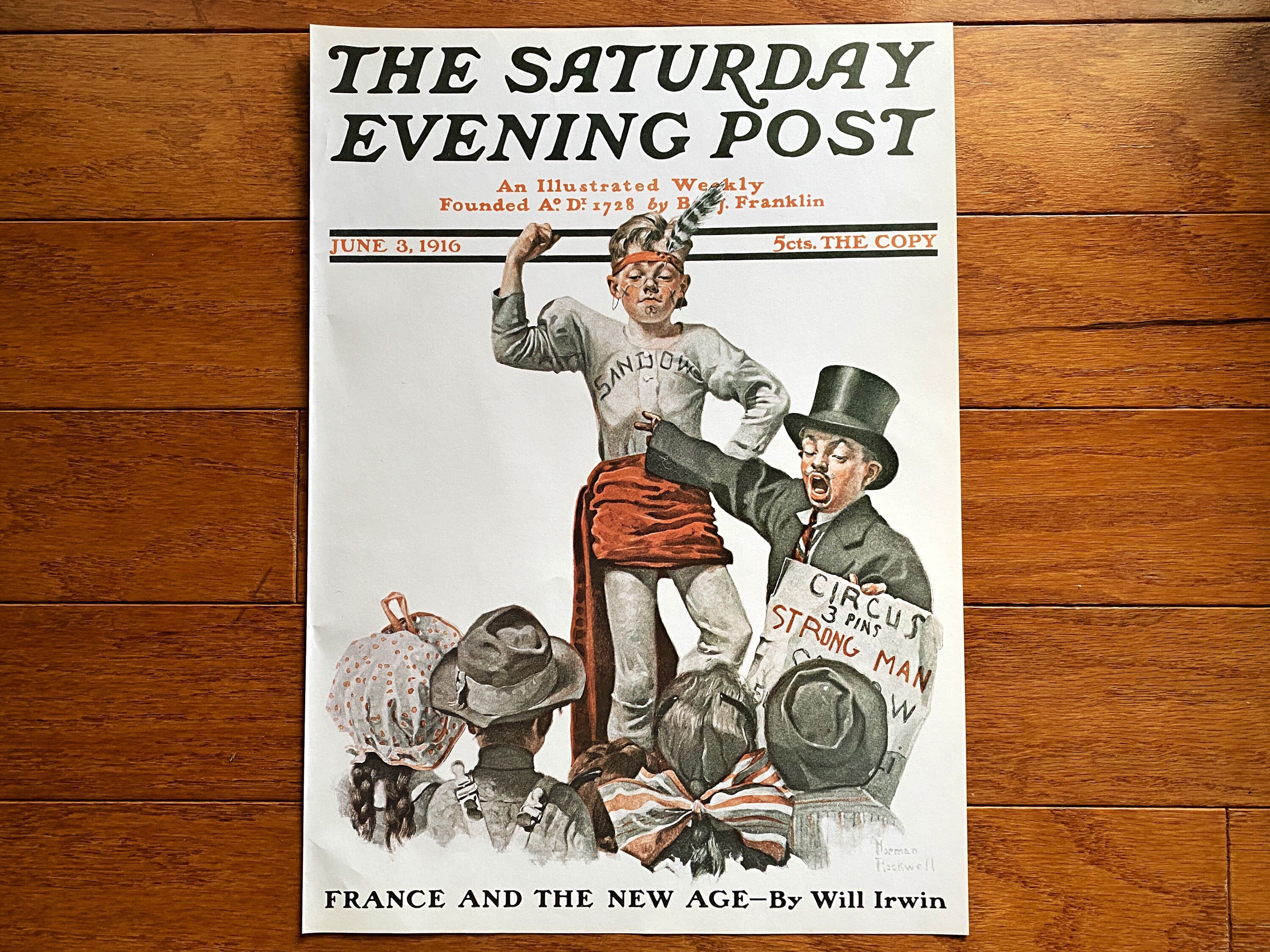 Vintage Norman Rockwell the Circus Barker Print the Saturday