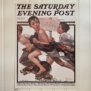 No Swimming Norman Rockwell Print Vintage The Saturday Evening Post Cover Picture June 4 1921