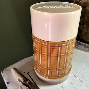 Vintage Brown Plaid Aladdin Best Buy Thermos