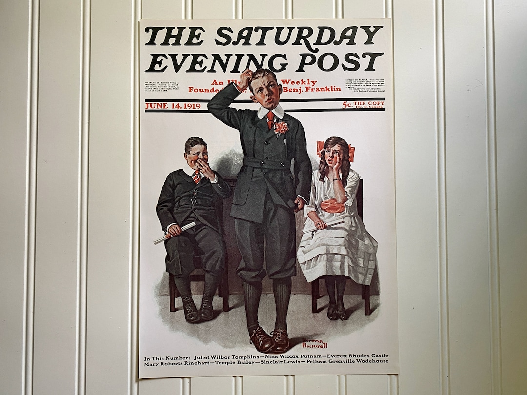 Recitation Norman Rockwell Print Vintage the Saturday Evening Post