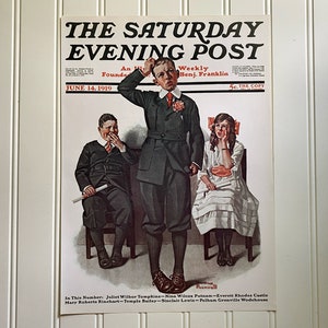 Recitation Norman Rockwell Print Vintage The Saturday Evening Post Cover Picture June 14 1919