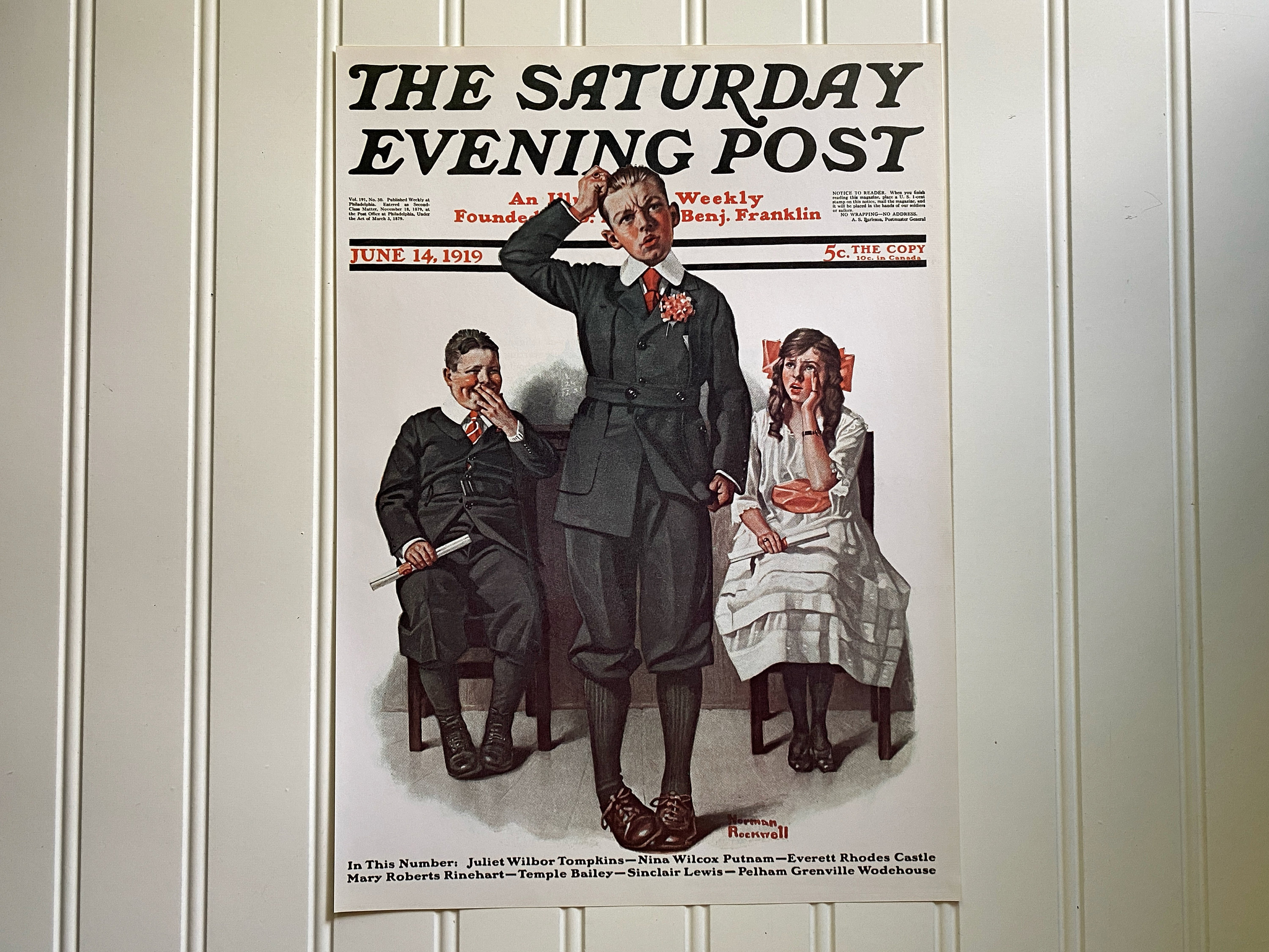 Recitation Norman Rockwell Print Vintage the Saturday Evening Post