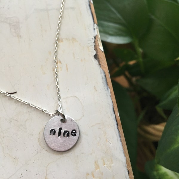 Enneagram Nine The Peacemaker Stamped Handmade Necklace Type 9