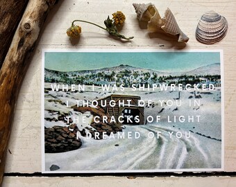 Print When I Was Shipwrecked I Thought Of You In The Cracks Of Light I Dreamed Of You Customizable Vintage Snow Bridge Picture Art