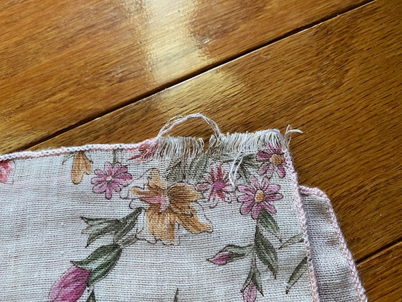 Vintage Pink Floral Handkerchief Scarf Bandana Na… - image 6