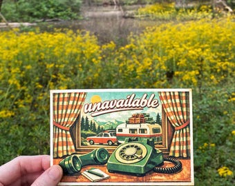 Retro Camper Road Trip Adventure Postcard Unavailable Rotary Phone