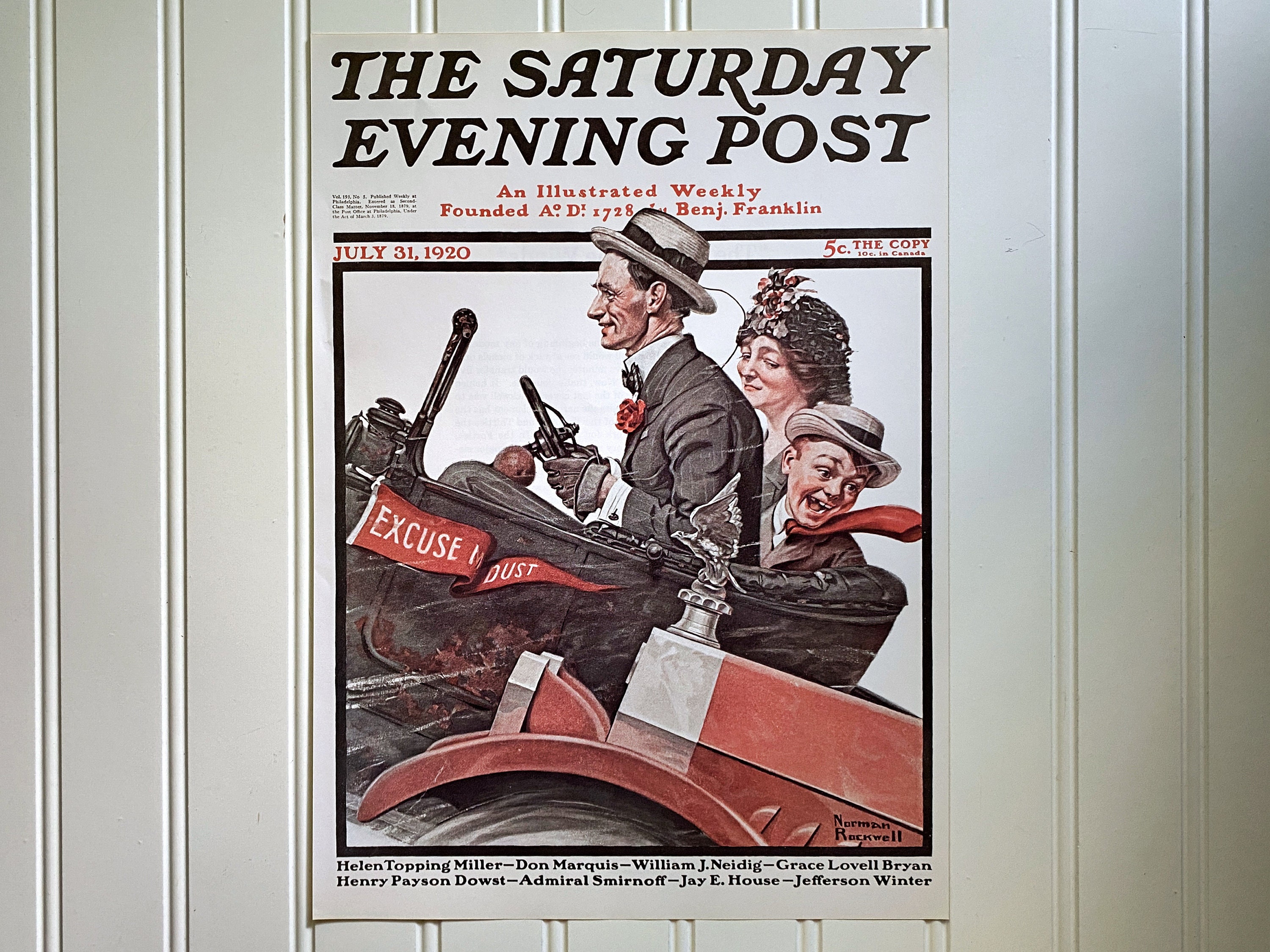 Excuse My Dust Norman Rockwell Print Vintage the Saturday Evening