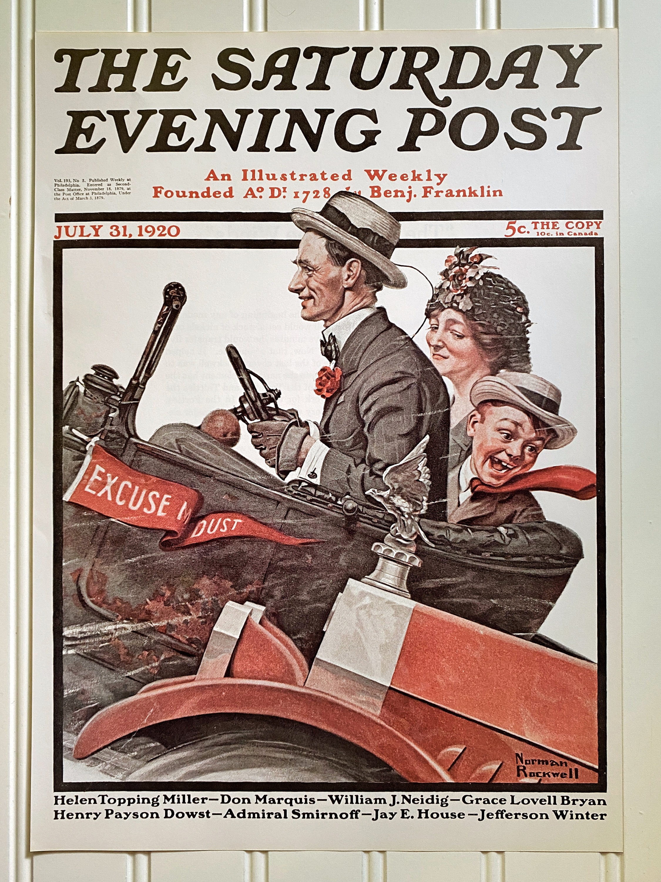 Excuse My Dust Norman Rockwell Print Vintage the Saturday Evening