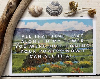 All That Time I Sat Alone In My Tower Vintage-Inspired Mountain Town Print Customizable
