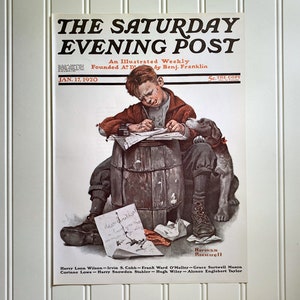 Pen Pals Norman Rockwell Print Vintage The Saturday Evening Post Cover Picture January 17 1920