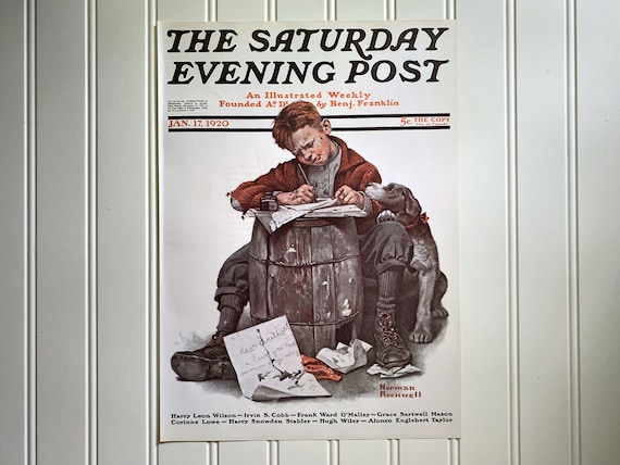Pen Pals Norman Rockwell Print Vintage the Saturday Evening Post