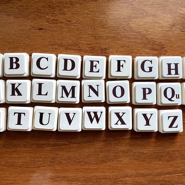 Vintage Upwords Letter Plastic Tiles