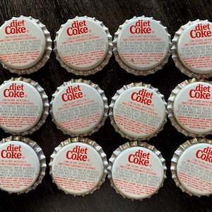 Vintage Diet Coke Coca-Cola Co Bottle Caps - 12 Count