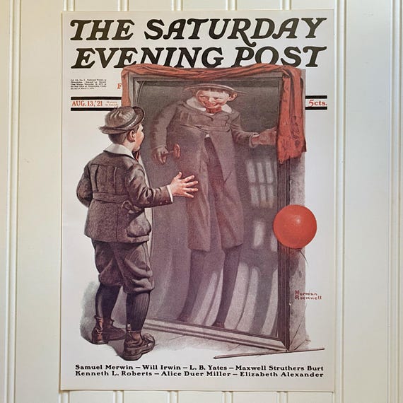 611 Saturday Evening Post ポスト 1991年製 Distortion Norman Rockwell Print Vintage the Saturday Evening Post