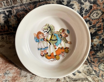 Raggedy Ann and Andy Horse Melamine Bowl 1969 Bobbs-Merrill Oneida Children’s Vintage