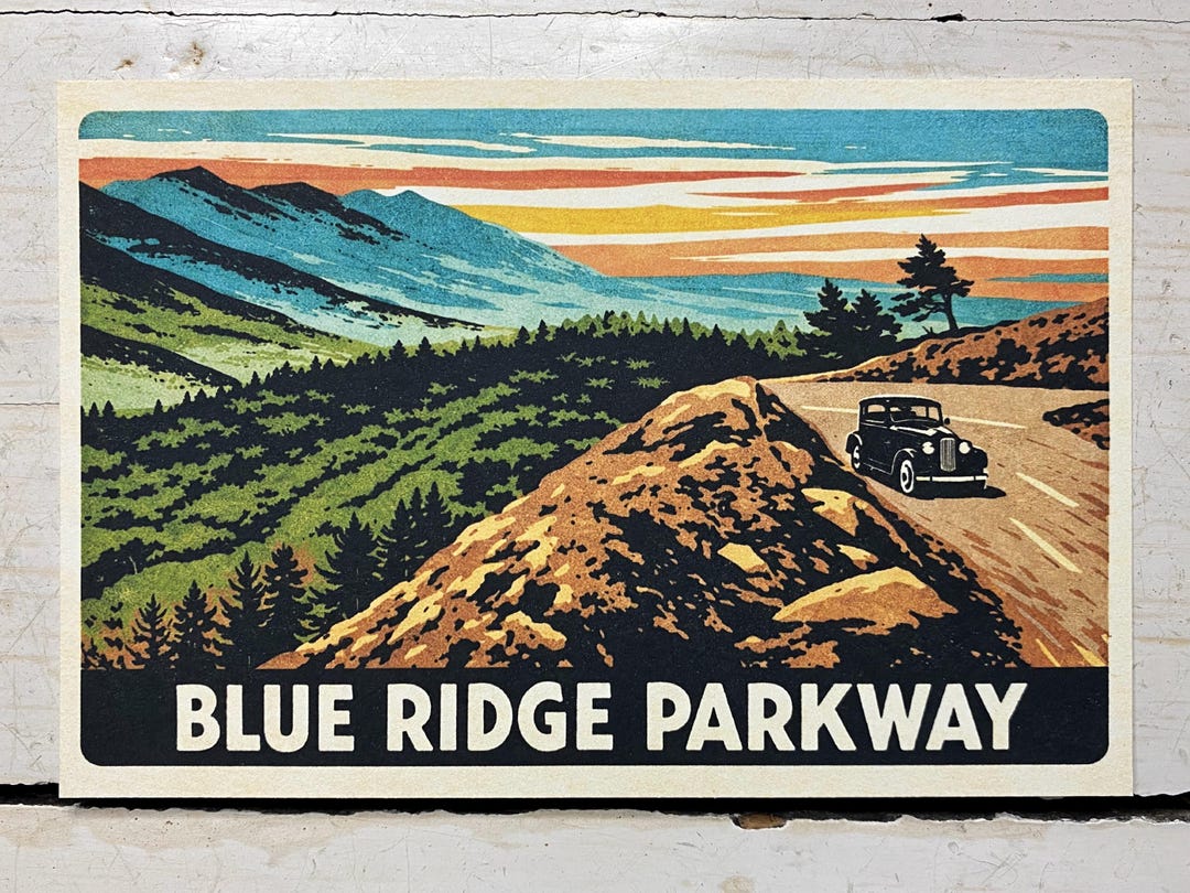 Blue Ridge Ga Postcard Blue Ridge Parkway Great Smoky Mountains Travel Postcard - Etsy