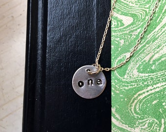 Enneagram One Necklace The Reformer Stamped Handmade Type 1