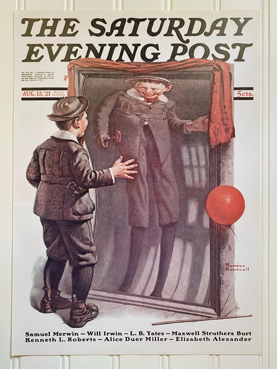 Distortion Norman Rockwell Print Vintage the Saturday Evening Post