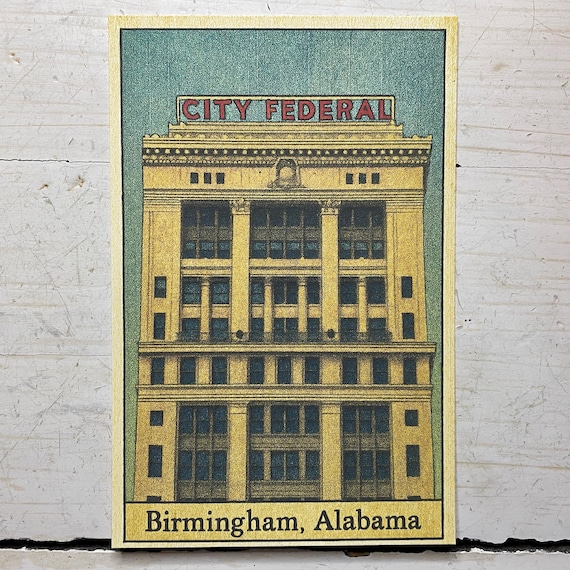 Birmingham, Alabama City Federal Historic Building Vintage-Inspired Travel Postcard