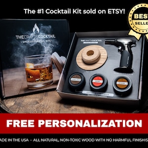 Cocktail Smoker Gift Pack - Smoke Stack | Non-Toxic | Lifetime Guarantee | Gift for Dad | Fathers Day | Whiskey Smoker