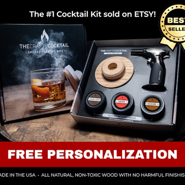 Cocktail Smoker Gift Pack - Smoke Stack | Non-Toxic | Lifetime Guarantee | Gift for Dad | Fathers Day | Whiskey Smoker