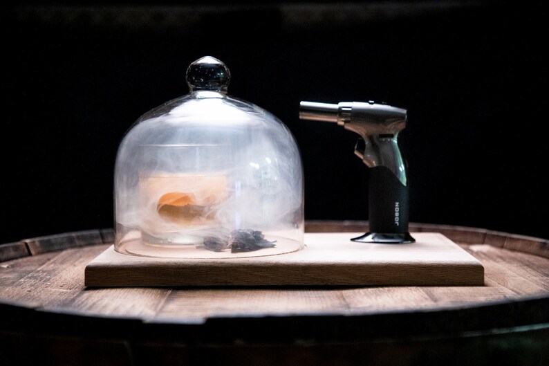 Dome Cocktail Smoking Kit Large Wooden Base Gift for Dad Etsy