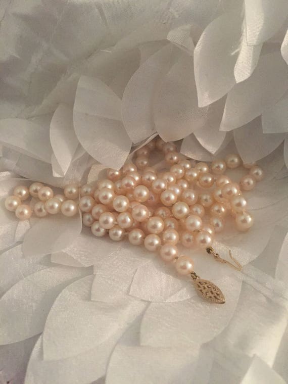 14k Real Pearls 32" Akoya salt water sea pearl neckla… Gem