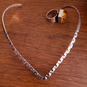 Vintage Mexico Sterling silver choker necklace. Taxco chunky heavy tm-28 925. Old hand made  old collar antique craftsmanship adjustable