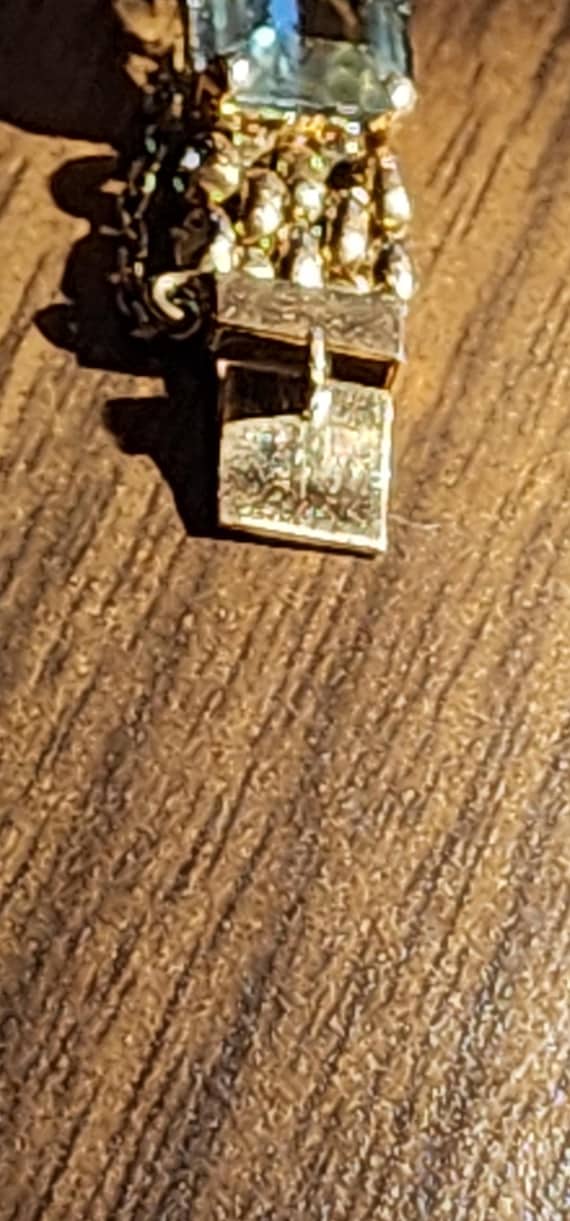 Vintage solid 18k 750 Gold Multi Gemstone Bracele… - image 5