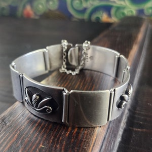 Rare signed Georg Jensen Sterling silver Pineapple link bracelet pattern 429b MCM modernist treasure