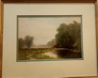 Sydney Janis Yard Gouache Painting: Carmel Coastal Scene, c1890