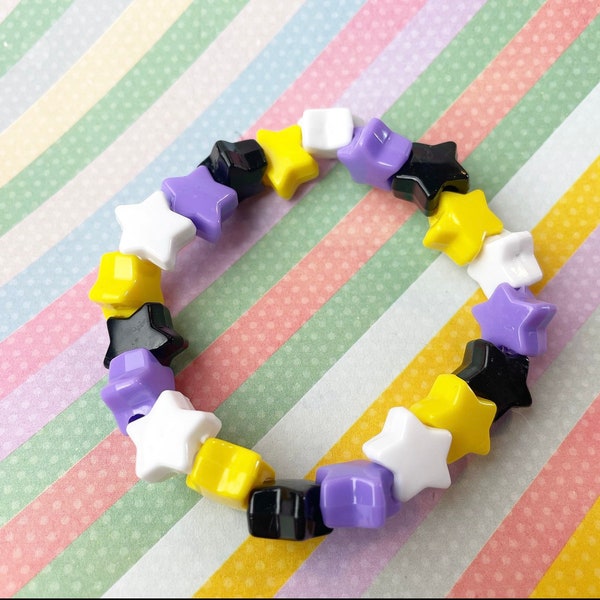 Pulsera estrella de bandera no binaria / Orgullo / LGBT / Regalo de orgullo / Regalo LGBTQ / Pulsera de orgullo / regalo no binario / bandera no binaria / Orgullo transgénero