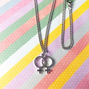 Sapphic Double Venus Necklace / Lesbian / Bisexual / Pansexual / LGBT / Pride Necklace / Pride Month /LGBTQ Pride