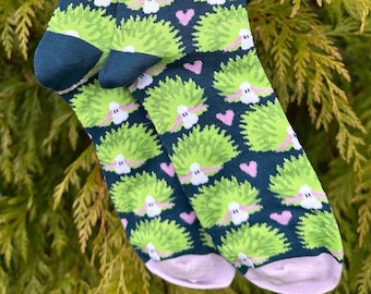 Leaf Sheep Sea Slug Nudibranch Socks - Eco Friendly - Bamboo Socks For All Genders! - 1 Dollar Goes to Charity - Costasiella kuroshimae