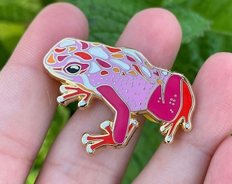 Lesbian Pride Frog Pin - 25% to Charity - Queer-Owned Business! - LGBTQ2SIA+ - LGBTQ - Subtle Lesbian Community Pride Flag Hard Enamel Pin