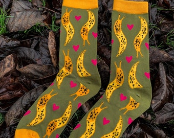 Banana Slug Socks - Eco Friendly - Bamboo Socks For All Genders! - 1 Dollar Goes to Charity