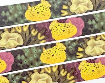 Sea Lemon Nudibranch Washi Tape! (No Foil) - Eco Friendly - Made from Wood Pulp!