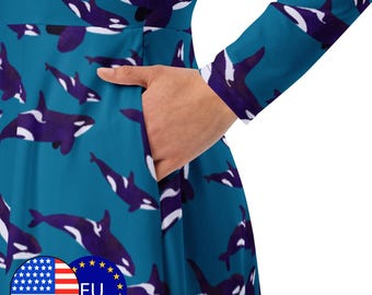 Vestido Midi Orca (Com Bolsos!!) - Tamanho XXS-6XL - FRETE GRÁTIS