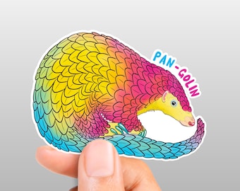 Pan-Golin Sticker - Eco Vinyl - Pangolin Pansexual Pride (FREE SHIPPING)