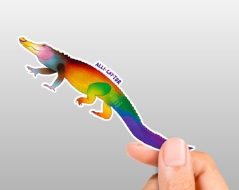 Alli-Gay-Tor Sticker - Eco Vinyl - Alligator ay LBTQ2SIA+ Pride (FREE SHIPPING)