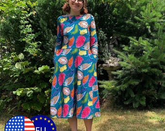 Vestido midi de nudibranquio (¡con bolsillos!) - Talla XXS-6XL - ENVÍO GRATIS