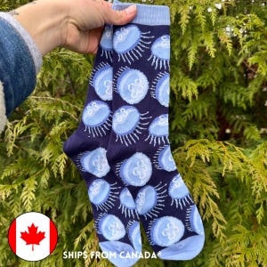 Moon Jellies Jellyfish Socks - 1 Dollar to Charity! Eco Friendly Bamboo Socks For All Genders! - Adult Unisex Novelty Footwear
