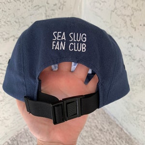 Hooded Nudibrach Hat 100% Cotton Sea Slug Fan Club Text on Back Multiple Colours Embroidered 5 Panel Cap Melibe leonina image 2