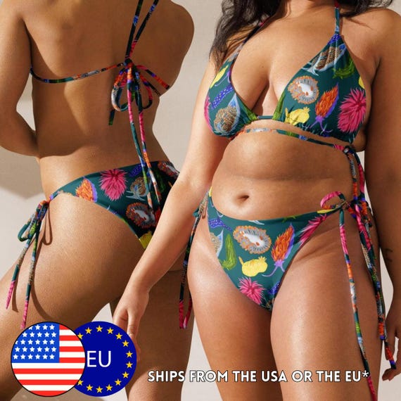 Nagonsutans 水着　swimwear 38 Nudibranchs String Bikini Set (XXS-6XL) - Made From Recycled