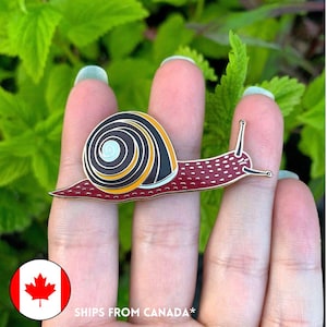 Pacific Sideband Snail Pin - 25% to Charity! - Monadenia fidelis - Hard Enamel