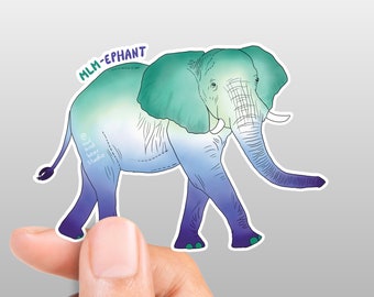 MLM-Ephant Sticker - Eco Vinyl - Elephant MLM Gay Pride (Free Shipping)