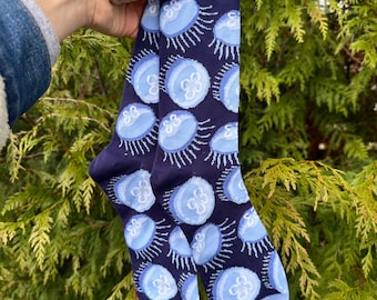 Moon Jellies Jellyfish Socks - 1 Dollar to Charity! Eco Friendly Bamboo Socks For All Genders! - Adult Unisex Novelty Footwear
