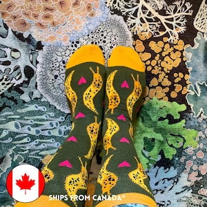 Banana Slug Socks - 1 Dollar to Charity! - Eco Friendly Bamboo Socks For All Genders - Adult Unisex Novelty Footwear
