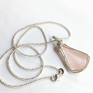 Natural rose quartz necklace Protection necklace Birthday gift for friend Worry stone necklace Real rose quartz jewelry Rose quartz pendant