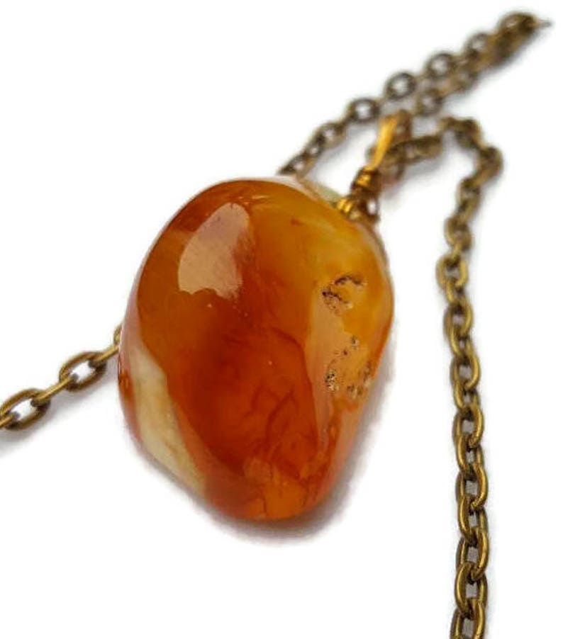 Long Orange boho pendant for women carnelian jewelry suitable for men and women
